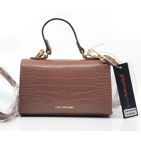 New Like Dreams Purple Vegan Leather Croc Top - Picture 3 of 5